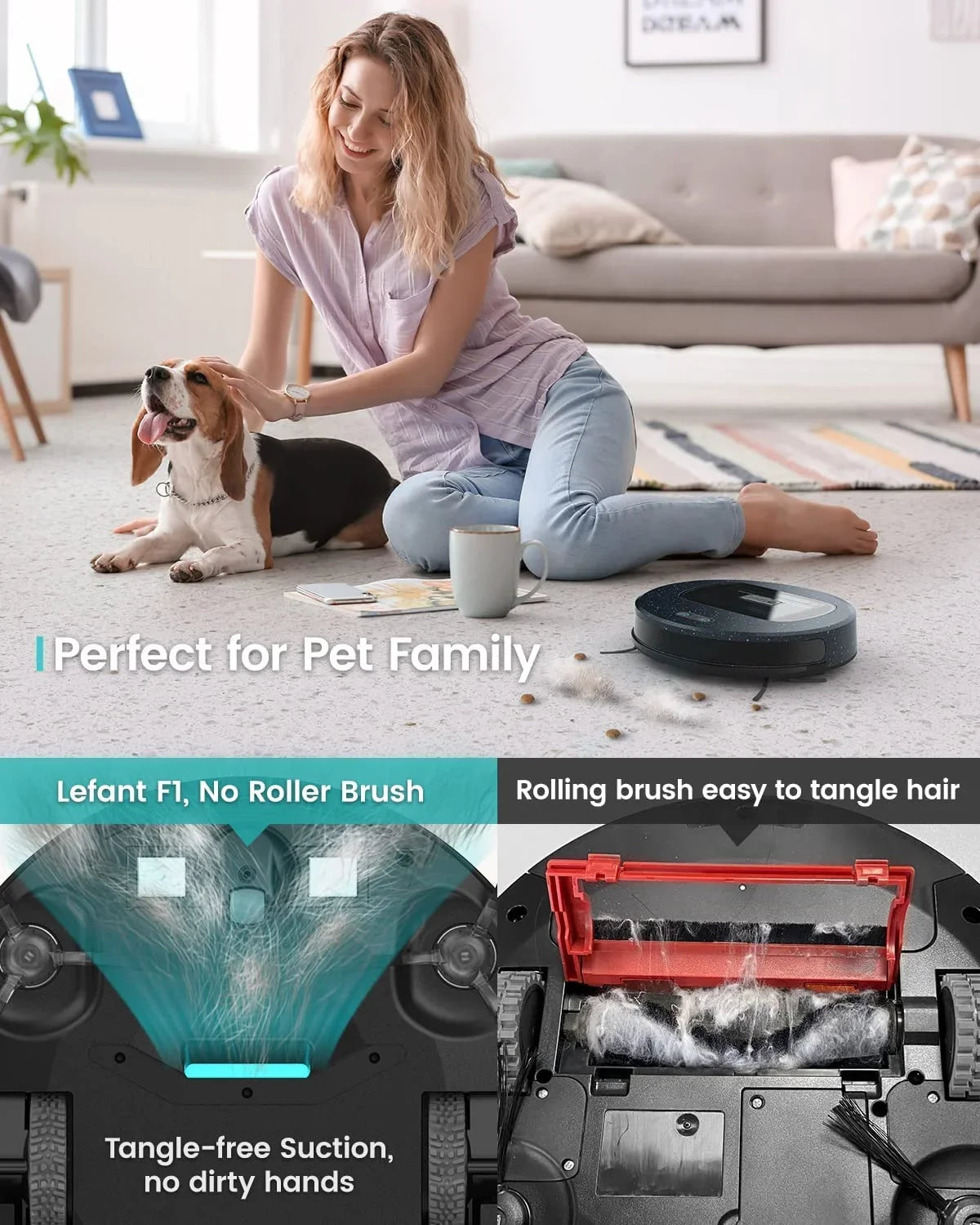 Lefant F1 Robot Vacuum Cleaner, 600ml Visual Dust Box, Wi-Fi/App/Alexa Control, 5000Pa Strong Suction, Ultra Thin Home Robotic Vacuums for Pet Hair, Hard Floors and Carpet