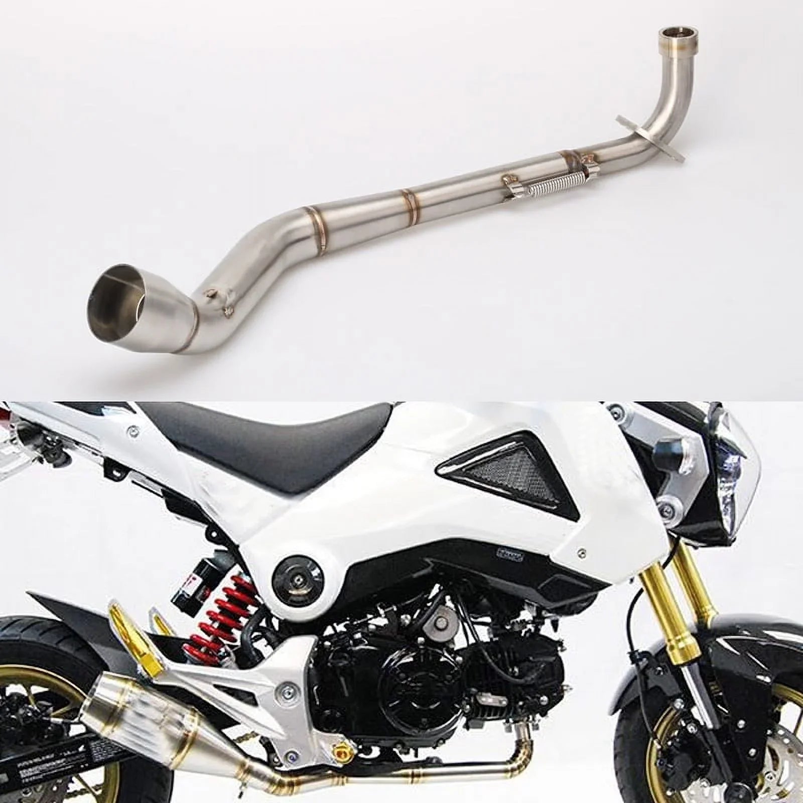 MSX Motorcycle Exhaust Muffler Middle and Front Link Pipe Full System For Honda MSX 125 / Grom 2013 2014 2015 MSX125 Slip-on