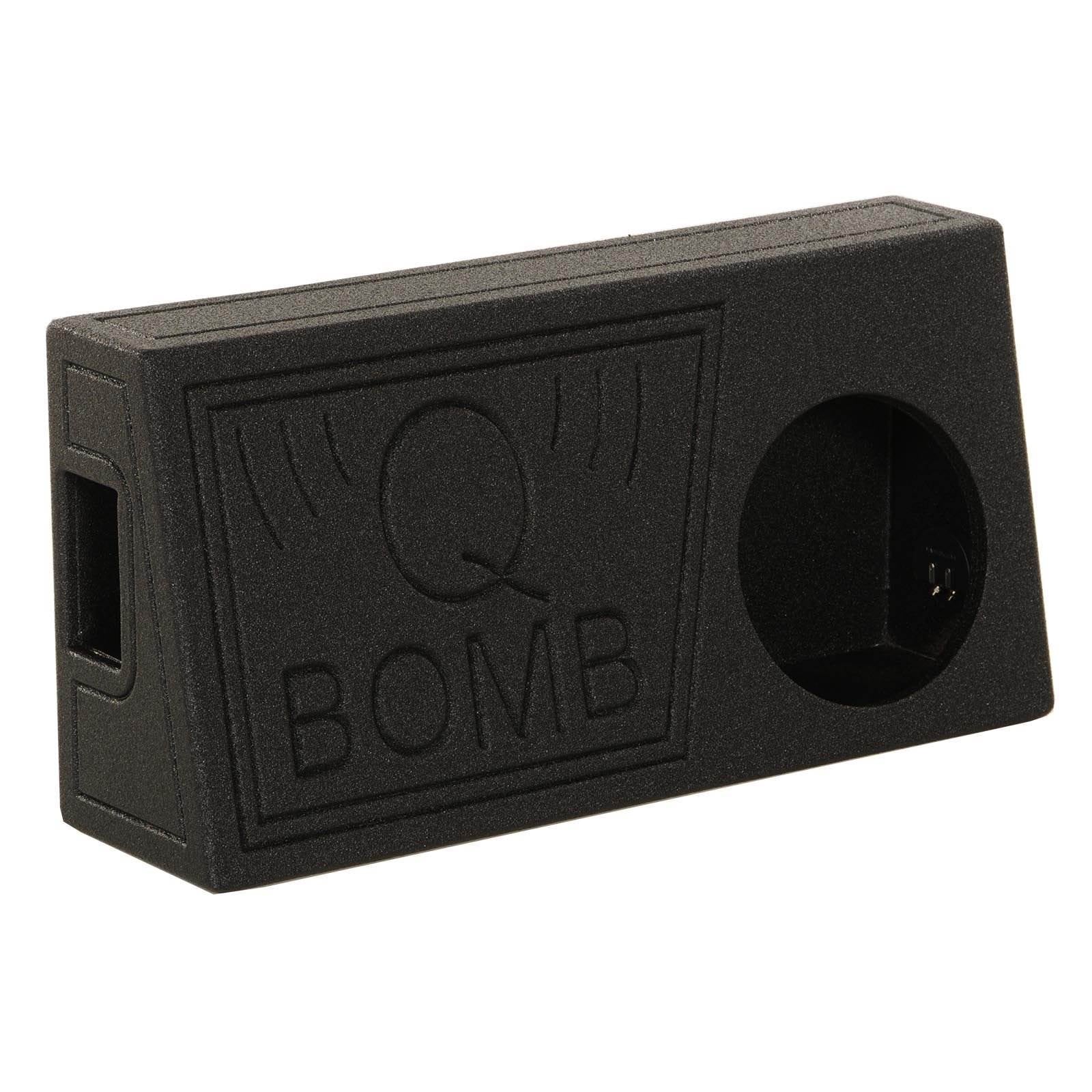 QPower QBomb Single 10" Vented Subwoofer Box with Black Bedliner Spray (2 Pack)