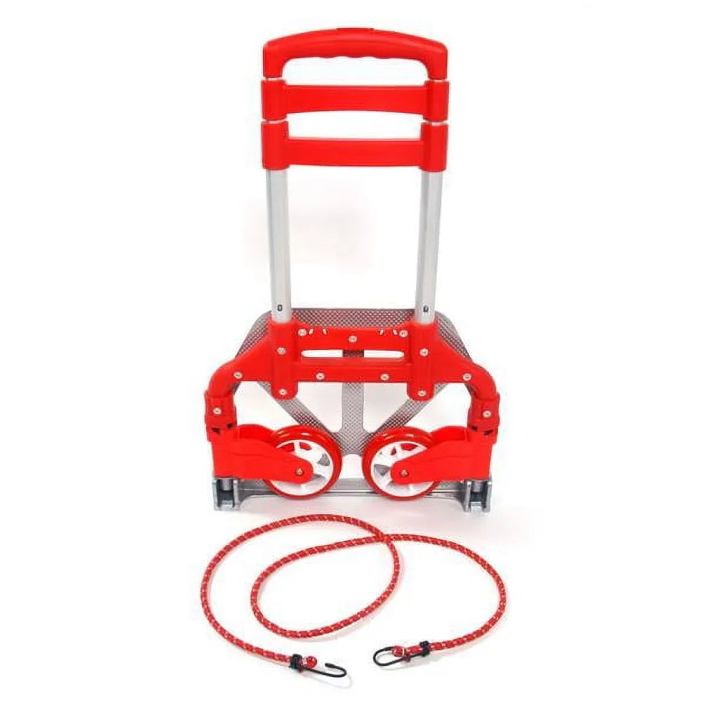 Portable Aluminium Cart Folding Dolly Push Truck Hand Collapsible Trolley Luggage Red