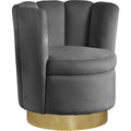 Homestock Seaside Serenity Velvet Upholstered Accent Chair with Long-lasting Gold Steel Swivel Base, 30-inch W x 27-inch D x 31-inch H