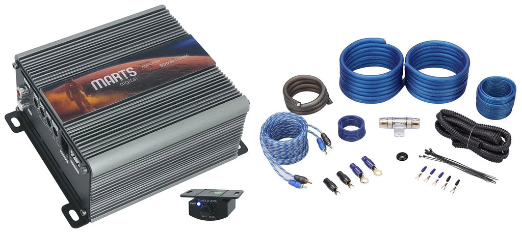 Marts Digital MXD 500 1 OHM 500w RMS Mono Car Amplifier+Bass Remote+Amp Kit