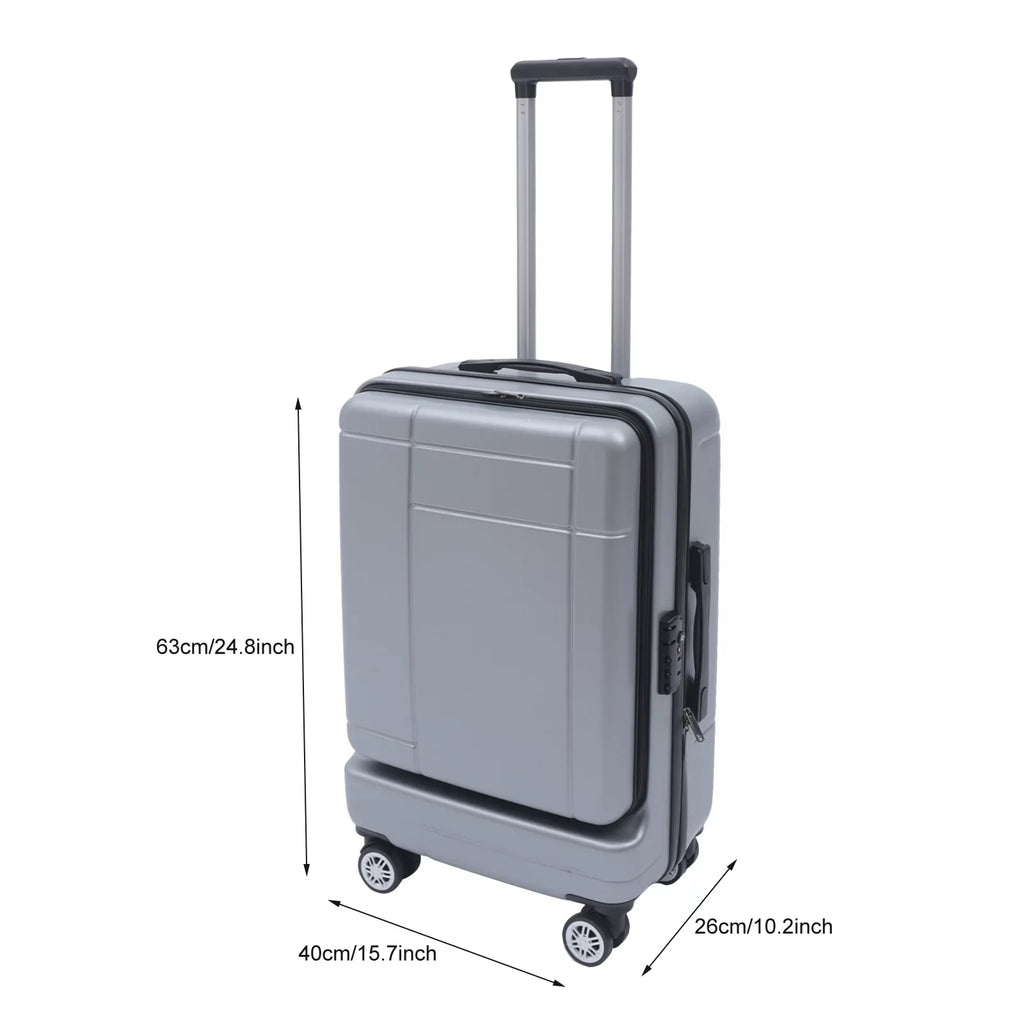 Wuzstar 24" Traveling Luggage PC+ABS Luggage Bags with TSA Lock Long-lasting Spinner Wheels Hardside Carry On Suitcase , Silver