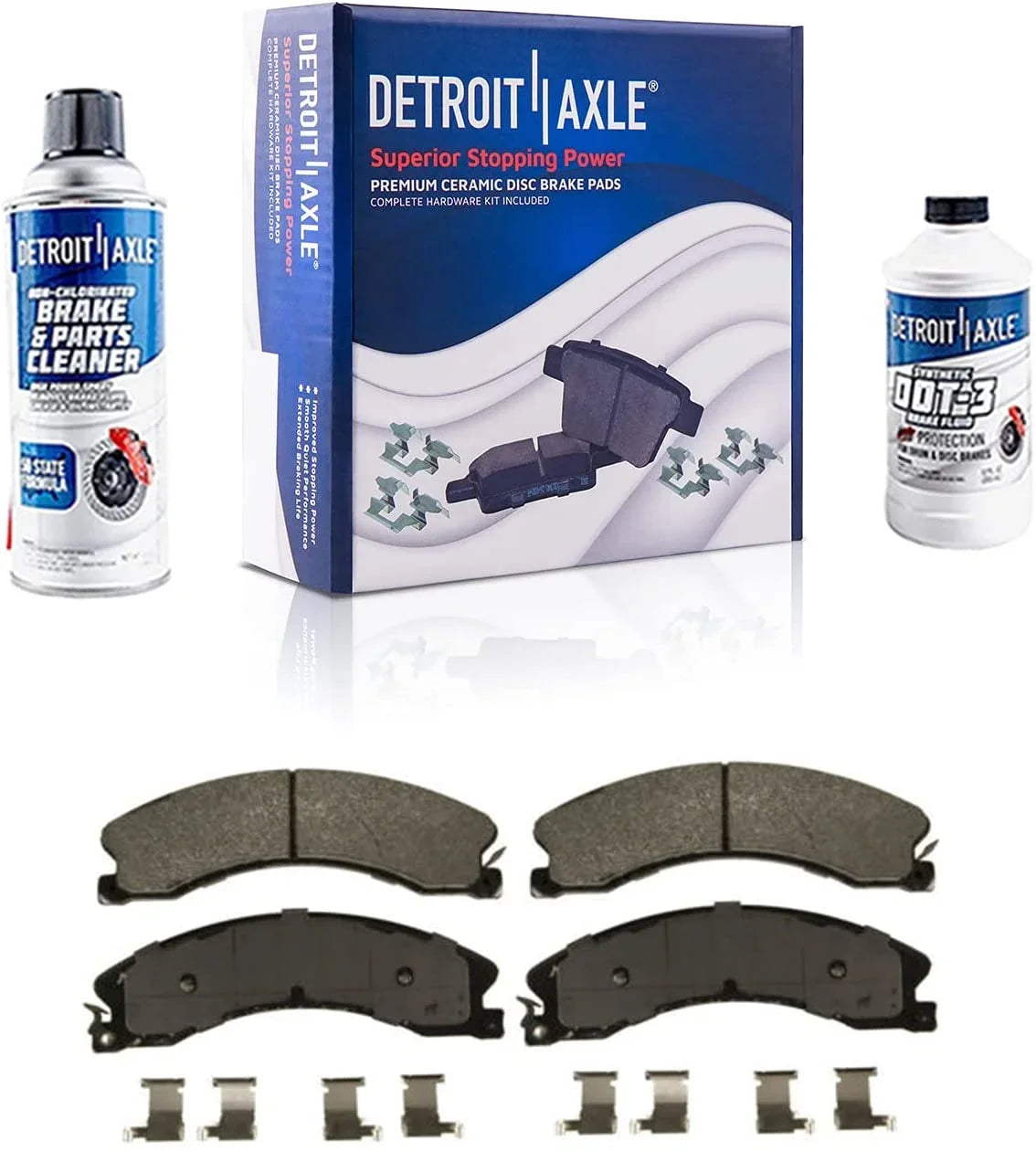 Detroit Axle - Front Brake Kit for 11-19 Chevy GMC Silverado Sierra 2500 3500 HD Drilled & Slotted Brakes Rotors Ceramic Brake Pads 2011 2012 2013 2014 2015 2016 2017 2018 2019 Replacement