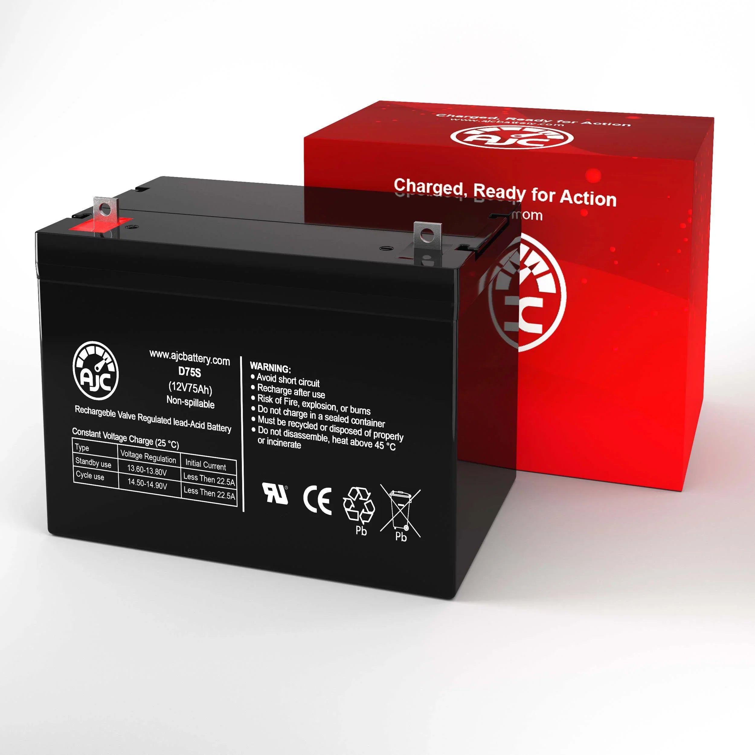 Quantum Rehab R-4000 12V 75Ah Wheelchair Battery - This Is an AJC Brand Replacement