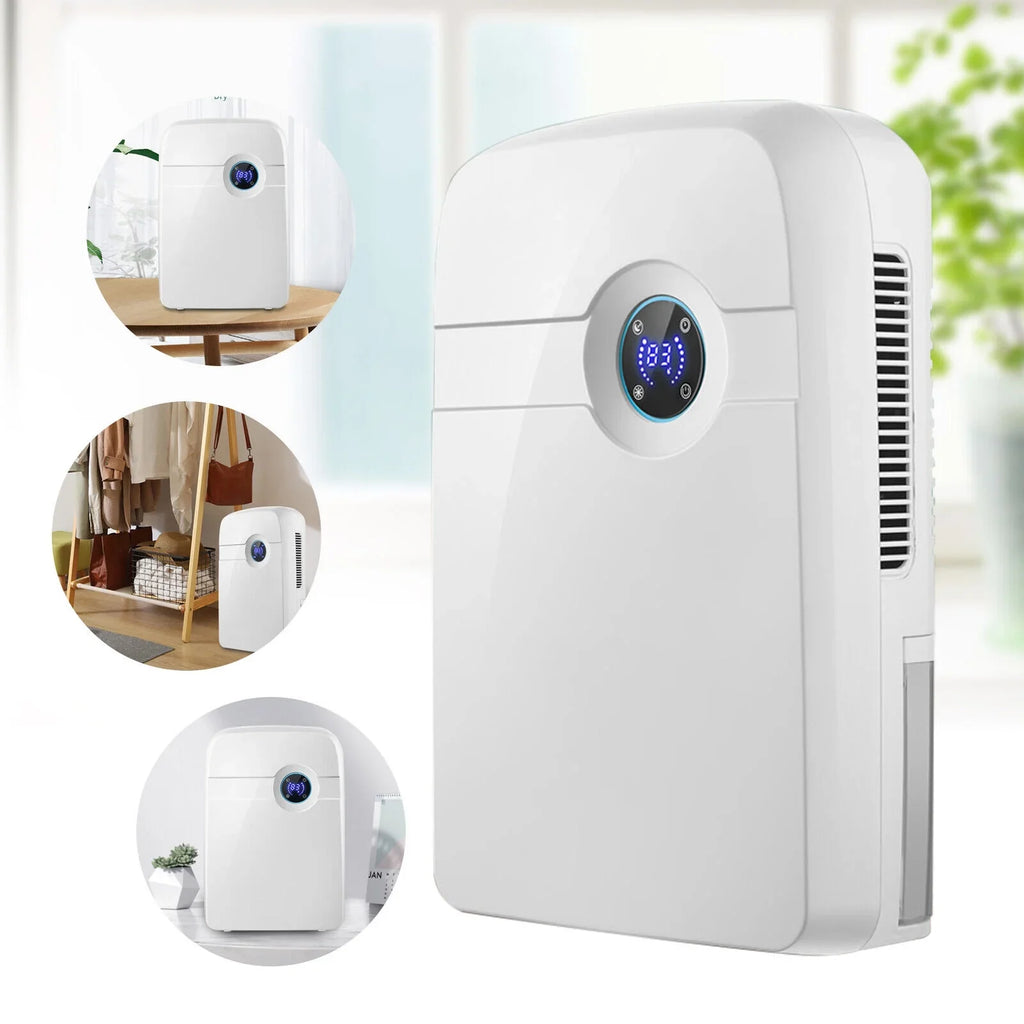 ZhdnBhnos Portable MIni Compact Dehumidifier Moisture Dryer w/ Drain Hose 2.5L Water Tank for Bedroom Caravan RV Garage