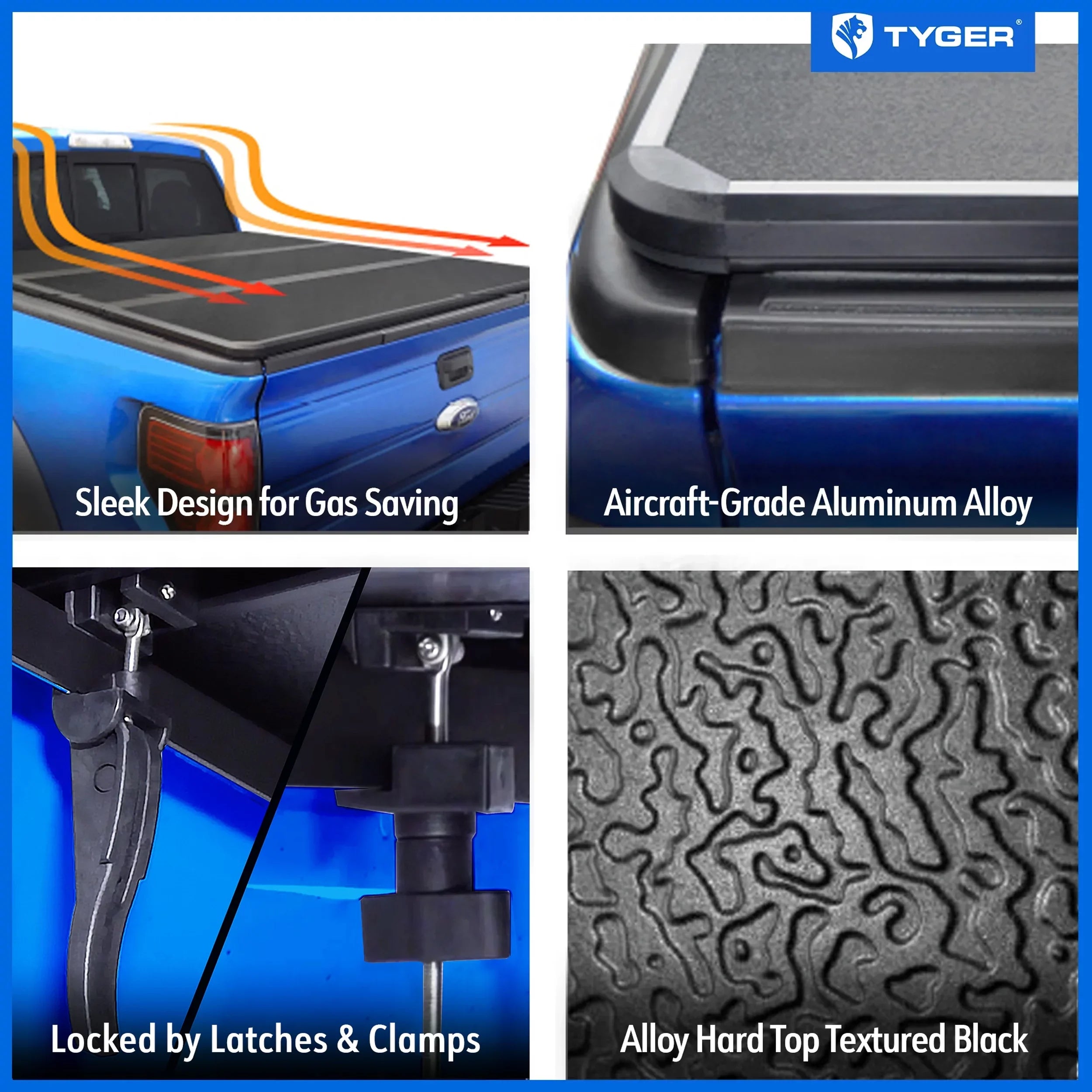 Tyger Auto T5 Alloy Hardtop Truck Bed Tonneau Protection Matching with 2014-2018 Chevy Silverado / GMC Sierra 1500; 2015-2019 2500 HD 3500 HD; 2019 LD/Limited | 6'6" Bed | TG-BC5C3007 | Aluminum