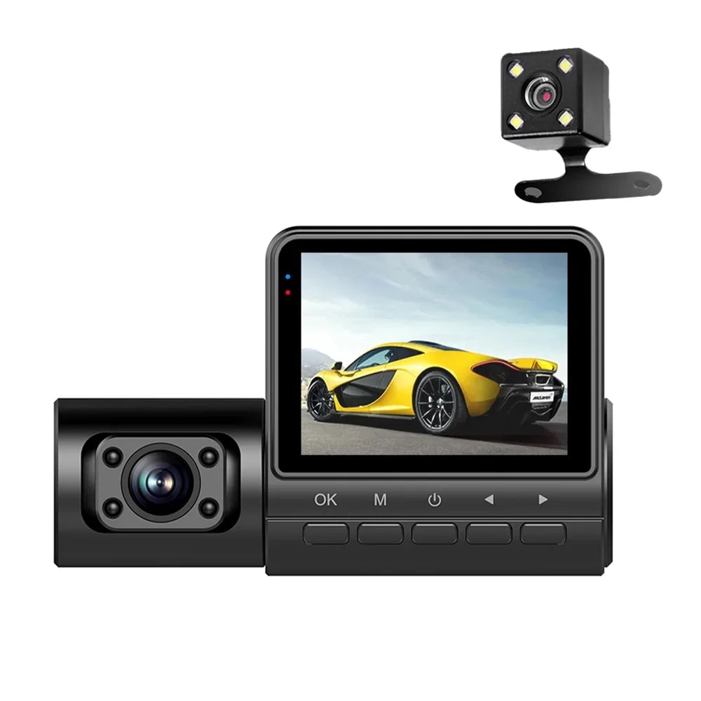 Pinnaco Dash Camera,Inside Rear Camera Dashcam Support 3-Lens Inside Rear Cam DVR Dash Camera Inch Screen 1080P DVR Dash Camera 2 Inch DVR 3-Lens 1080P 3-Lens 1080P Dash Nebublu