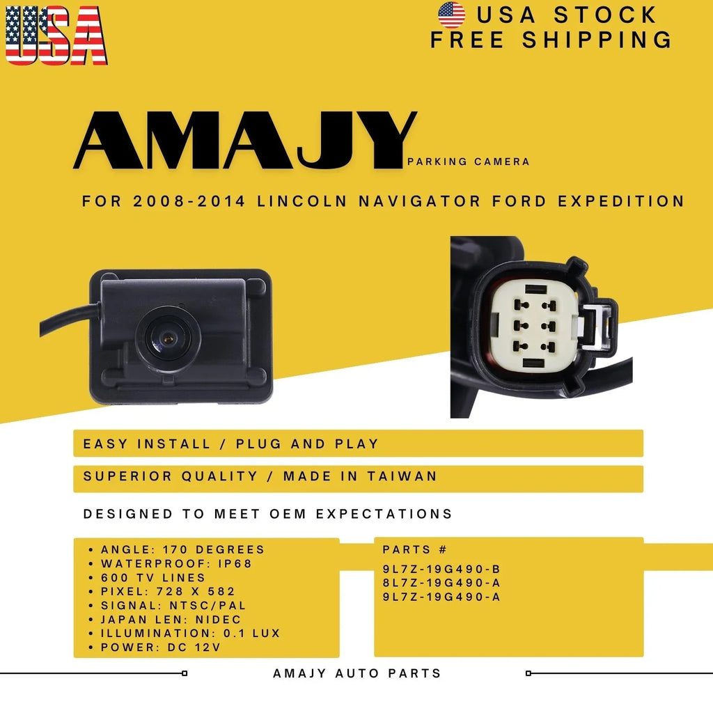 Backup Camera Replaces for 08-14 Lincoln Navigator FORD EXPEDITION 9L7Z-19G490-B 8L7Z-19G490-A 9L7Z-19G490-A