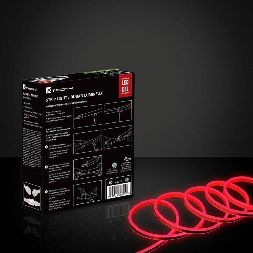 Xtricity Flexible Led Strip 9 feet/6w-3'/120v/red Indoor and Outdoor