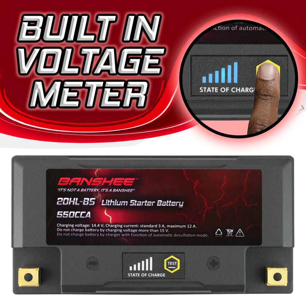 Banshee YTX20L-BS LiFePO4 Motorsports Battery Fitting with Yamaha XL700A WaveVenture XL700 2002 to 2004