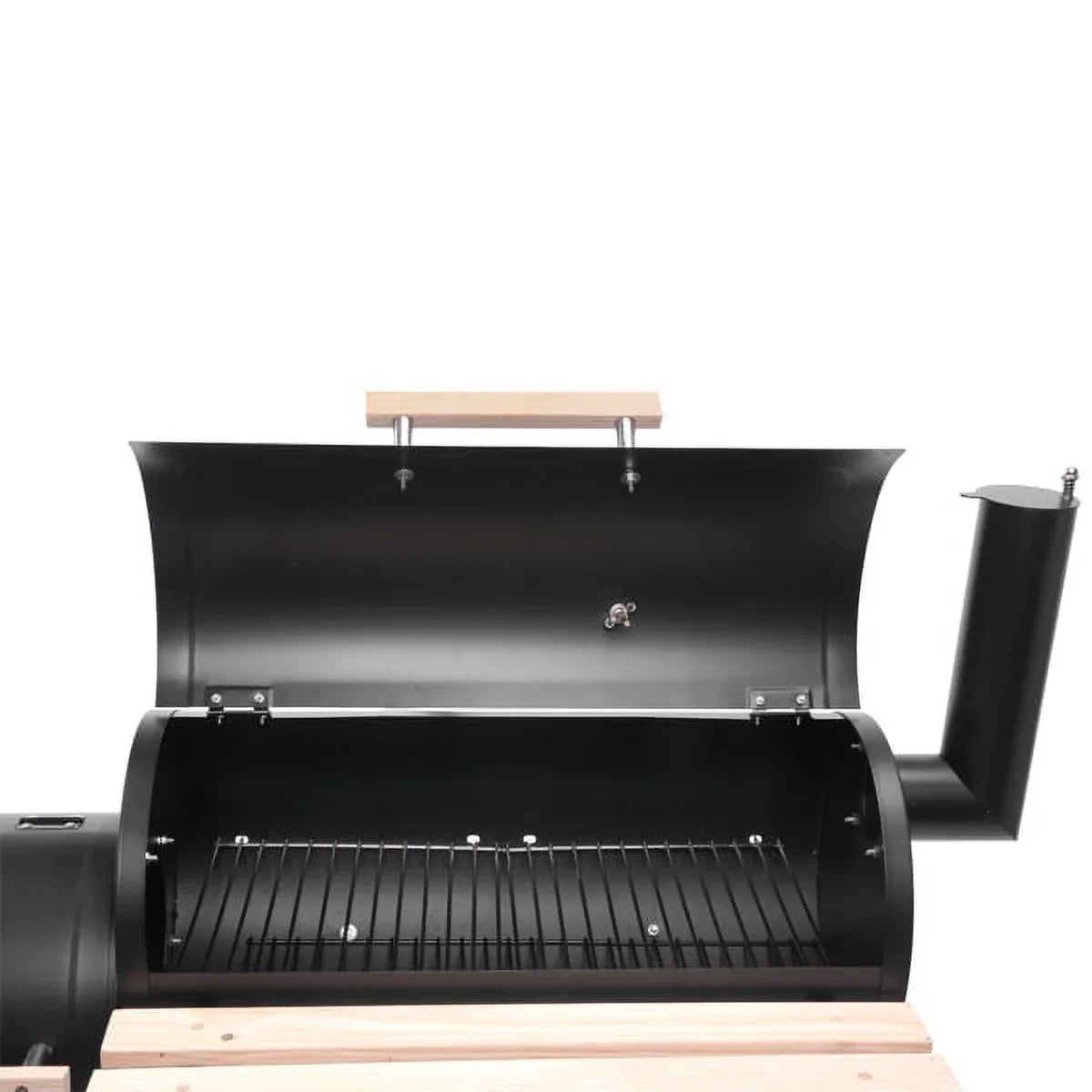 Grill, DFITO Charcoal BBQ Grill Outdoor Charcoal Grill with Smoker, 24.4" L x 29.6" H BBQ Grill with Side Burner/Thermometer, Small Grills Outdoor Cooking for Camp Backyard, Black