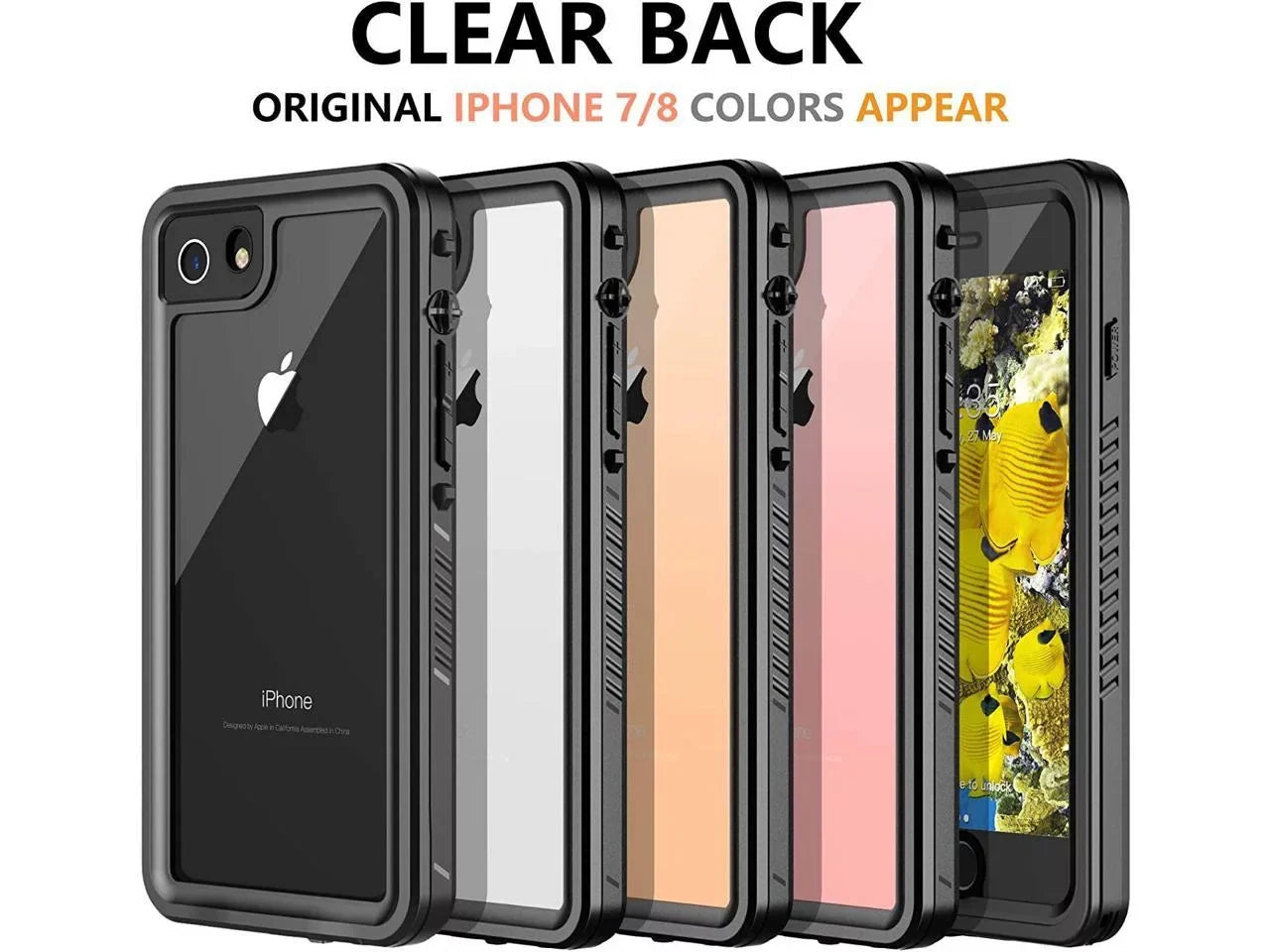 iPhone SE 2022 Case / iPhone SE 2020 Case / iPhone 7 8 Case Waterproof with Built-in Screen Protector, Shockproof Protective Protection